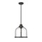 Z-Lite Burren 1 Light Pendant, Matte Black And Clear Seedy 337P12MB - alternate 2